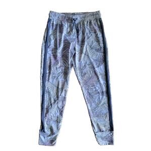 Maaji Joggers Womens M Leaf Print Tropical Palm Print Activewear Purple Soft